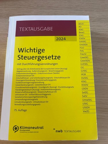Wichtige steuergesetze nwb - wichtige,