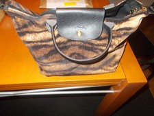 Original Longchamp Tasche,braun,Tiger,Animal Print,Modele Depose,ca.:30X25X15 cm