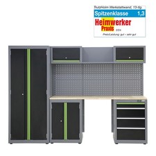 Werkstattschrank Werkzeugwand Schranksystem 13-tlg. Werkbank Männerküche 260 cm