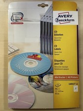 CD-Etiketten, selbstklebend, AVERY Zweckform L6043-25 (blickdichte CD-Aufkleber)