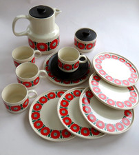 VINTAGE MELITTA KAFFEE GESCHIRR SAMMELGESCHIRR MOHBLUME 60/70er JAHRE