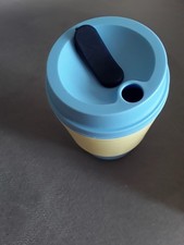 TUPPERWARE To Go Kaffeebecher 350 ml blau mit gelb In TOP-ZUSTAND!