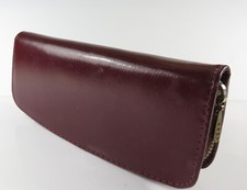 Altes Leder Etui für 3 Stifte mit einer max Länge von 14 cm, bordeaux gebraucht
