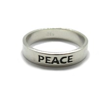 Echt Sterling Silber Ring Band gestempelt massiv 925 Handarbeit Peace