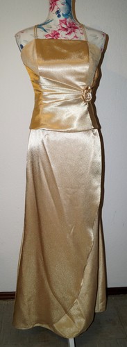 Beige goldenes abendkleid - beige-goldenes,