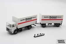 Herpa MAN F8 Pritschen-/Gardinen-Seitenanhänger LKW "Heland Rödental Nürnberg" 1:87