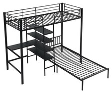 Home24 Etagenbett Matteo I Metall schwarz mit Schreibtisch & Regal (2025)