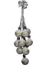 Glaskugelgehänge mit Beleuchtung  10 flammig weiß Glocken Gold