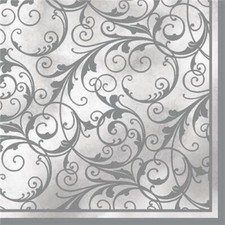 Servietten white silver - 20,