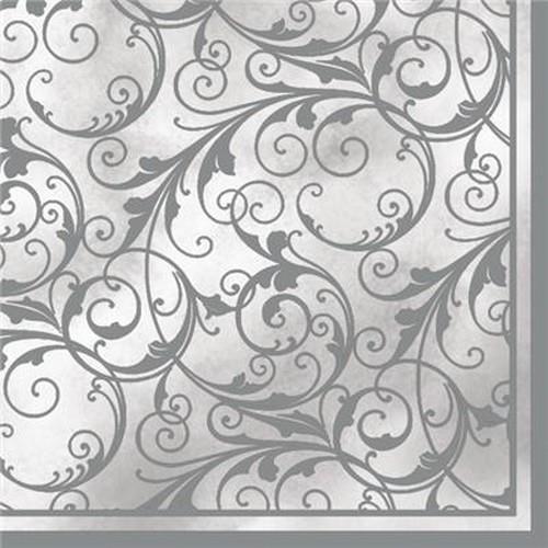 Servietten white silver - 20,