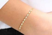 Diamant Armband Tennis Halb Bracelet 9 Brillanten 0,50ct VS G in 14K 585er Gold