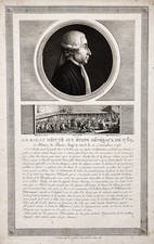 Jean Sylvain Bailly Mathematiker Bügermeister von Paris Portrait gravure 1800
