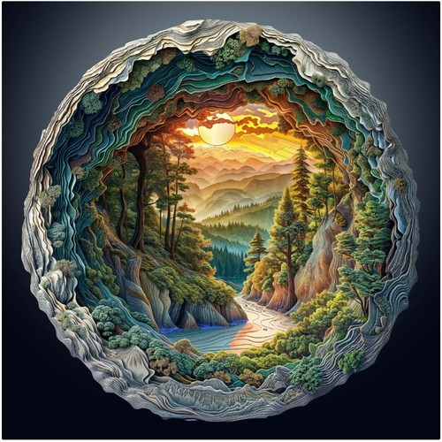 Exquisites wald holzpuzzle - wald,