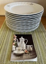 8 x ESCHENBACH Toledo Orchidee Essteller Teller flach weiß mit Dekor 2/2665 Top