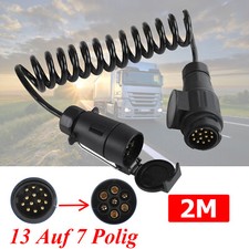 Verlängerungskabel Anhängerkabel 12V Stecker Spiralkabel Anhänger 13pol auf 7pol