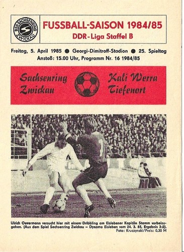 Ddr fußballprogramm - ddr,