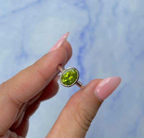 925 silber zierlicher peridot - silber,