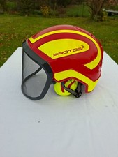 Pfanner Protos Integral Forsthelm Rot/Gelb mit Gehörschutz F39 Visier Gr.54-62
