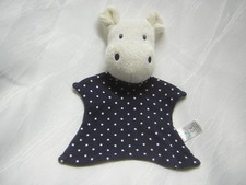 TOPOMINI / ERNSTINGS Schmusetuch NILPFERD HIPPO weiß blau mit weißen Sternen
