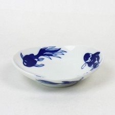 Ovales Schälchen Goldfische 11 x 10 cm, japanisches Tellerchen für Fischefans