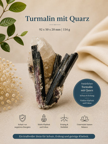 Schwarzer turmalin mit - schwarzer,