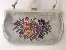 Handtasche mit Gobelin-Stickerei 60er-70er Jahre