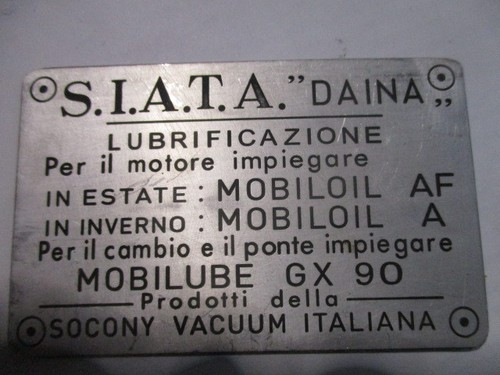 Typenschild fiat schild plate - schild,
