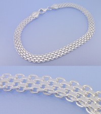 Echt 925 Silber Glamour Armband 19 - 21 cm Länge / 6 mm Breite / Flach 1,2mm