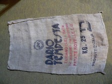 Alter Kaffeesack von Dario / Italien 80cm x 45,5 cm Sisal Deko f. Kaffeebar 