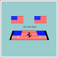 Decal 1:18 Ferrari USA Grand Prix Zusatz inkl. Helm  Formel 1 F2001 Schumacher