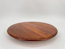 MID CENTURY TEAK SERVIERPLATTE DREHTELLER DIGSMED DENMARK 70er