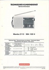 NORDMENDE - Mambo 2113 984.109 H - Service Information Schaltbild - B3525