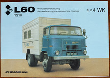 Prospekt 01/1989 IFA DDR Lkw Typ L60 4x4 WK Werkstattkofferfahrzeug Brochure