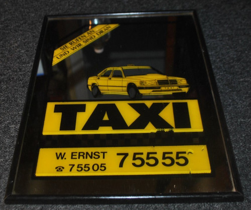 Taxi spiegel spiegelschild - taxi,