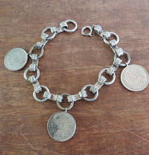 Armband,mit 3 Münzen,10 Rappen Schweiz, Metall, 1958,1970,1972