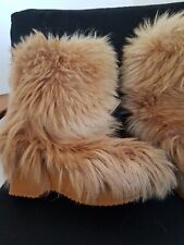 Echtfell Stiefel VINTAGE Winter Schnee Fellstiefel Pelz 70er braun cognac  39/40