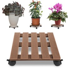 Pflanzenroller 80KG Eckig Blumen Kübel Rollen Braun Blumenroller Untersetzer