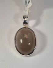 Anhänger ovale grauer Mondstein Cabochon Silber 925 gute Aduleszenz Unikat 153