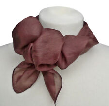 leichtes Damen Halstuch Nickituch Seidentuch uni schoko braun Tuch 1297