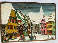 Ansichtskarten Weihnachten Kinder Buon Anno Künstler Brunnen Winter Schlitten