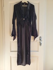 Gothic Jacke Mantel Samt Spitze Schwarz  Größe S