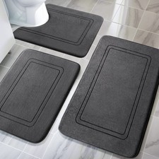 3Tlg Badematte Bad-Teppich Set Duschvorleger Badgarnitur Badezimmerteppich Neu