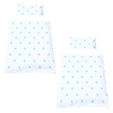 4tlg Kinder Bettwäsche Set 80x105+40x60 cm Sterne Bettbezug Kissenbezug Garnitur