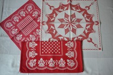 Konvolut DDR Weihnachtsdeckchen 70er/80er Farbdruck rot Vintage Deko