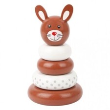 Stapelturm Hase aus Holz, Steckspielzeug ab 1 Jahr, Stapelspiel, Stapeln