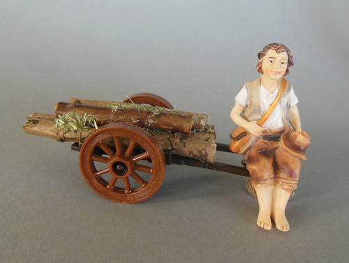Junge sitzend mit karren wagen - sitzend,