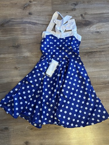 Rockabilly pin kleid blau - up,