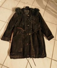 Damen Ledermantel Wintermantel Echtleder Gr.40 Vintage m.Stickerei