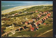 Baltrum, Luftbild mit Strand und Wohnhäusern, Ansichtskarte 