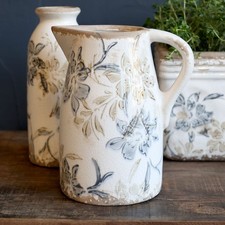 65102119 Chic Antique *  Croix Kanne Vase  H19/D11 cm creme Keramik